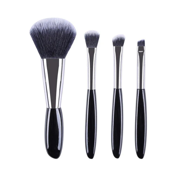 4-in-1 schwarzes Pebbles Make-up-Pinsel-Set, Lidschattenpinsel, Foundation-Pinsel, tragbarer Make-up-Pinsel, Stil:, Bloßer Pinsel