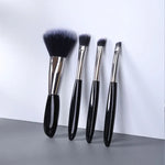 4-in-1 schwarzes Pebbles Make-up-Pinsel-Set, Lidschattenpinsel, Foundation-Pinsel, tragbarer Make-up-Pinsel, Stil:, Bloßer Pinsel