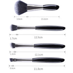 4-in-1 schwarzes Pebbles Make-up-Pinsel-Set, Lidschattenpinsel, Foundation-Pinsel, tragbarer Make-up-Pinsel, Stil:, Bloßer Pinsel