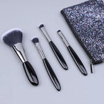 4-in-1 schwarzes Pebbles Make-up-Pinsel-Set, Lidschattenpinsel, Foundation-Pinsel, tragbarer Make-up-Pinsel, Stil:, Bloßer Pinsel