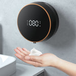 W1 Wandmontierter intelligenter Infrarot-Sensor-USB-Ladeschaumseifenspender, Weiß, Schwarz