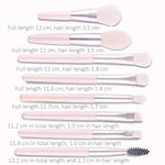 8-in-1 Mini-Make-up-Pinselset mit Holzgriff, tragbarer Puderpinsel