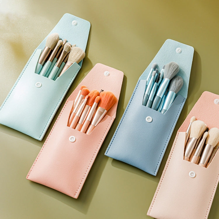 8-in-1 Mini-Make-up-Pinselset mit Holzgriff, tragbarer Puderpinsel