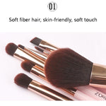 ZOREYA ZS744 7-in-1 Make-up-Pinselset, Beauty-Tools, Pinsel, Rosa + Tasche, Schwarz + Tasche, Rosa + Metallbox, Schwarz + Metallbox