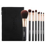 ZOREYA ZS744 7-in-1 Make-up-Pinselset, Beauty-Tools, Pinsel, Rosa + Tasche, Schwarz + Tasche, Rosa + Metallbox, Schwarz + Metallbox