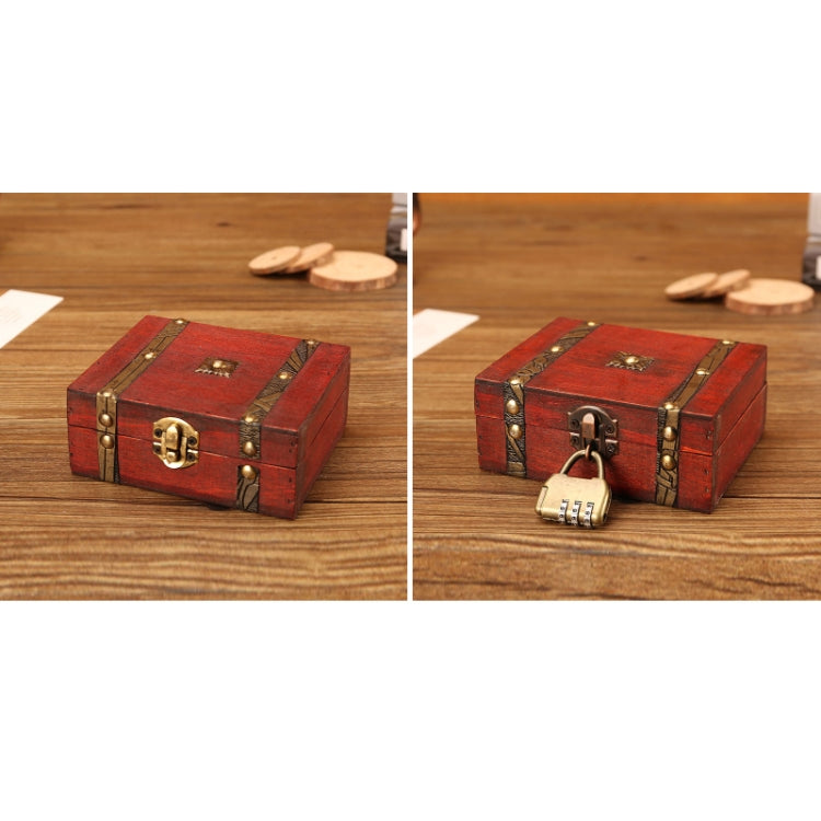 Antiker Holz-Doppelgürtel-Schmuckkasten，Spezifikation：, Original Schnalle, Mit Zahlenschloss