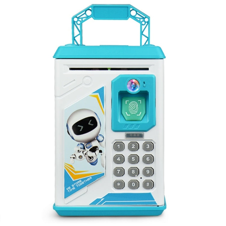 Kinder Cartoon Simulation Gesicht Fingerabdruck Musik Chinesisch Britisch Schalter Sparschwein, Spezifikation:, Batterie (Blau), Batterie (Pink)