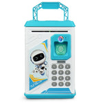 Kinder Cartoon Simulation Gesicht Fingerabdruck Musik Chinesisch Britisch Schalter Sparschwein, Spezifikation:, Batterie (Blau), Batterie (Pink)