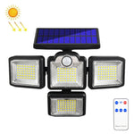 TG-TY085 Solar 4-Kopf drehbare Wandleuchte mit Fernbedienung, Körpersensor, wasserdicht, Außenbereich, Gartenlampe, Stil:, 192 LED integriert, 198 LED integriert, 192 COB integriert, 198 COB integriert, 192 LED getrennt, 198 LED getrennt, 192 COB getrennt