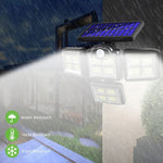 TG-TY085 Solar 4-Kopf drehbare Wandleuchte mit Fernbedienung, Körpersensor, wasserdicht, Außenbereich, Gartenlampe, Stil:, 192 LED integriert, 198 LED integriert, 192 COB integriert, 198 COB integriert, 192 LED getrennt, 198 LED getrennt, 192 COB getrennt