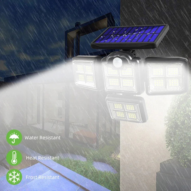 TG-TY085 Solar 4-Kopf drehbare Wandleuchte mit Fernbedienung, Körpersensor, wasserdicht, Außenbereich, Gartenlampe, Stil:, 192 LED integriert, 198 LED integriert, 192 COB integriert, 198 COB integriert, 192 LED getrennt, 198 LED getrennt, 192 COB getrennt