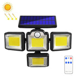 TG-TY085 Solar 4-Kopf drehbare Wandleuchte mit Fernbedienung, Körpersensor, wasserdicht, Außenbereich, Gartenlampe, Stil:, 192 LED integriert, 198 LED integriert, 192 COB integriert, 198 COB integriert, 192 LED getrennt, 198 LED getrennt, 192 COB getrennt