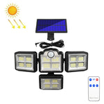 TG-TY085 Solar 4-Kopf drehbare Wandleuchte mit Fernbedienung, Körpersensor, wasserdicht, Außenbereich, Gartenlampe, Stil:, 192 LED integriert, 198 LED integriert, 192 COB integriert, 198 COB integriert, 192 LED getrennt, 198 LED getrennt, 192 COB getrennt