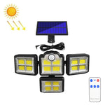 TG-TY085 Solar 4-Kopf drehbare Wandleuchte mit Fernbedienung, Körpersensor, wasserdicht, Außenbereich, Gartenlampe, Stil:, 192 LED integriert, 198 LED integriert, 192 COB integriert, 198 COB integriert, 192 LED getrennt, 198 LED getrennt, 192 COB getrennt