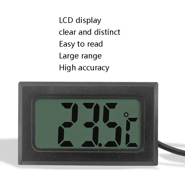 Digitales Fischbecken-Thermometer, wasserdichte Sonde, elektronisches Messthermometer, Kabellänge: 5 m (Schwarz), 1 m (Schwarz), 1 m (Weiß), 2 m (Schwarz), 2 m (Weiß), 5 m (Schwarz)