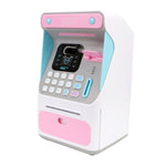 8010 Simulierter Gesichtserkennungs-Geldautomat Spardose Passwort Automatisch rollendes Geld Safe Spardose,Stil:, Rosa, Blau, Wiederaufladbare Version Rosa, Wiederaufladbare Version Blau