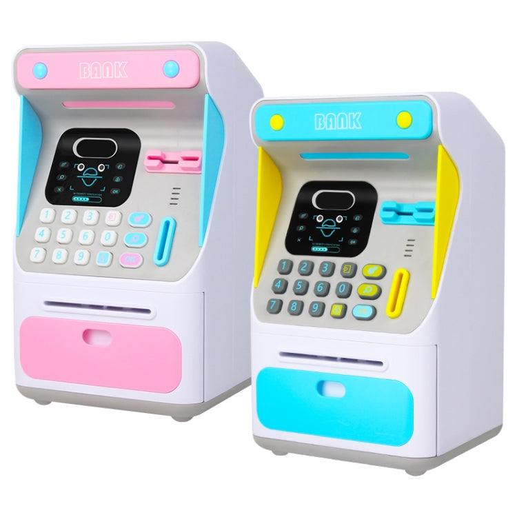 8010 Simulierter Gesichtserkennungs-Geldautomat Spardose Passwort Automatisch rollendes Geld Safe Spardose,Stil:, Rosa, Blau, Wiederaufladbare Version Rosa, Wiederaufladbare Version Blau