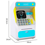8010 Simulierter Gesichtserkennungs-Geldautomat Spardose Passwort Automatisch rollendes Geld Safe Spardose,Stil:, Rosa, Blau, Wiederaufladbare Version Rosa, Wiederaufladbare Version Blau