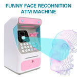 8010 Simulierter Gesichtserkennungs-Geldautomat Spardose Passwort Automatisch rollendes Geld Safe Spardose,Stil:, Rosa, Blau, Wiederaufladbare Version Rosa, Wiederaufladbare Version Blau