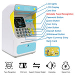 8010 Simulierter Gesichtserkennungs-Geldautomat Spardose Passwort Automatisch rollendes Geld Safe Spardose,Stil:, Rosa, Blau, Wiederaufladbare Version Rosa, Wiederaufladbare Version Blau