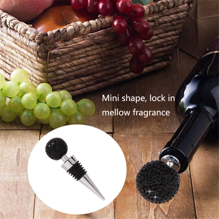 Weinstopfen Kristallkugel Rotwein, Diamant Zinklegierung Metall Weinkorken luftdicht, Weiß, Rosa, Großes Rot, Schwarz, Glänzendes Schwarz, AB, Seeblau