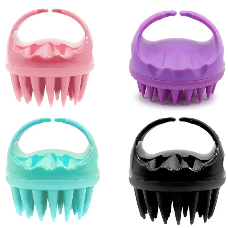Runde Haarwaschbürste aus Silikon, Nass- und Trockenbürste, Mehrzweck-Massagebürste, Pink, Lila, Grün, Schwarz, Blau, Rot, Gelb, Grau