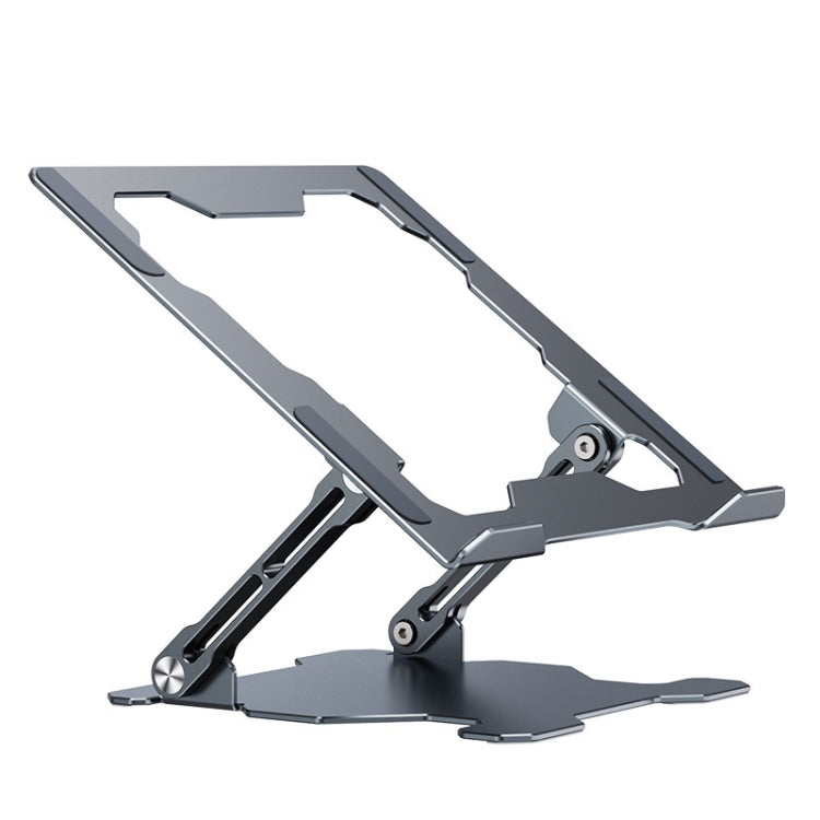 Integrierter Klappbarer Laptop-Ständer Hohl Wärmeableitender Flacher Desktop-Ständer, Tiefes Weltraumgrau, Mondsilber