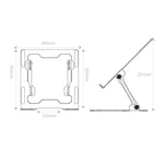 Integrierter Klappbarer Laptop-Ständer Hohl Wärmeableitender Flacher Desktop-Ständer, Tiefes Weltraumgrau, Mondsilber