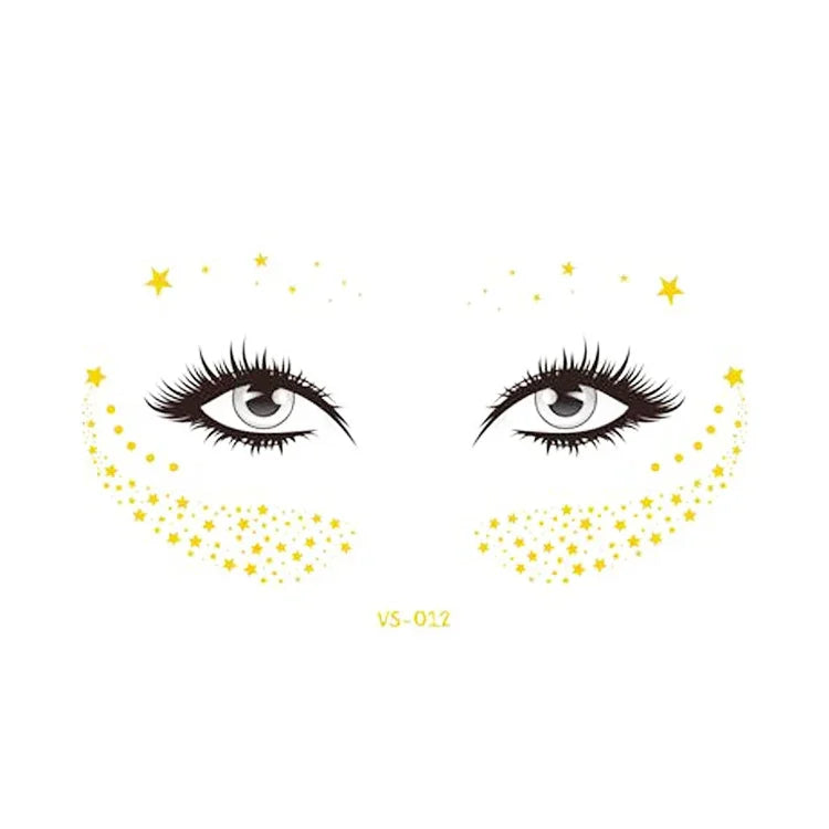 20 Stück wasserfeste Bronzing-Gesichtstattoo-Aufkleber für Partys, Maskenbälle, VS-011, VS-012, VS-013, VS-014, VS-015, VS-016, VS-017, VS-018, VS-019, VS-022, VS-023, VS-024, VS-025, VS-027, VS-028, VS-029, VS-030, VS-031, VS-032, VS-033