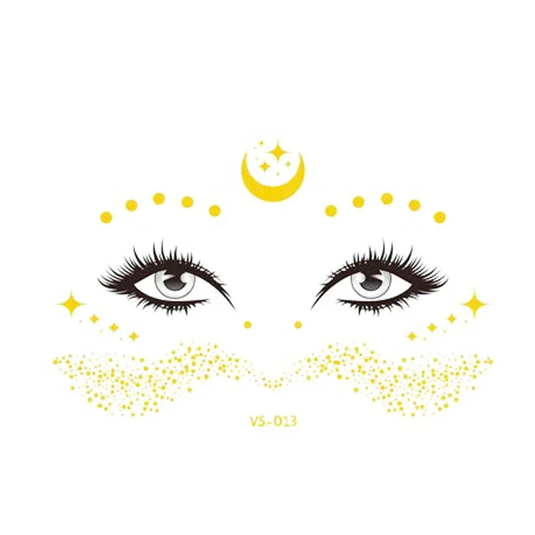 20 Stück wasserfeste Bronzing-Gesichtstattoo-Aufkleber für Partys, Maskenbälle, VS-011, VS-012, VS-013, VS-014, VS-015, VS-016, VS-017, VS-018, VS-019, VS-022, VS-023, VS-024, VS-025, VS-027, VS-028, VS-029, VS-030, VS-031, VS-032, VS-033