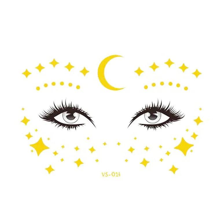 20 Stück wasserfeste Bronzing-Gesichtstattoo-Aufkleber für Partys, Maskenbälle, VS-011, VS-012, VS-013, VS-014, VS-015, VS-016, VS-017, VS-018, VS-019, VS-022, VS-023, VS-024, VS-025, VS-027, VS-028, VS-029, VS-030, VS-031, VS-032, VS-033
