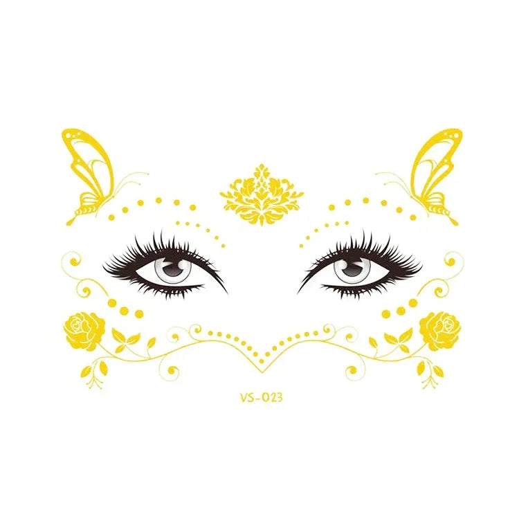 20 Stück wasserfeste Bronzing-Gesichtstattoo-Aufkleber für Partys, Maskenbälle, VS-011, VS-012, VS-013, VS-014, VS-015, VS-016, VS-017, VS-018, VS-019, VS-022, VS-023, VS-024, VS-025, VS-027, VS-028, VS-029, VS-030, VS-031, VS-032, VS-033
