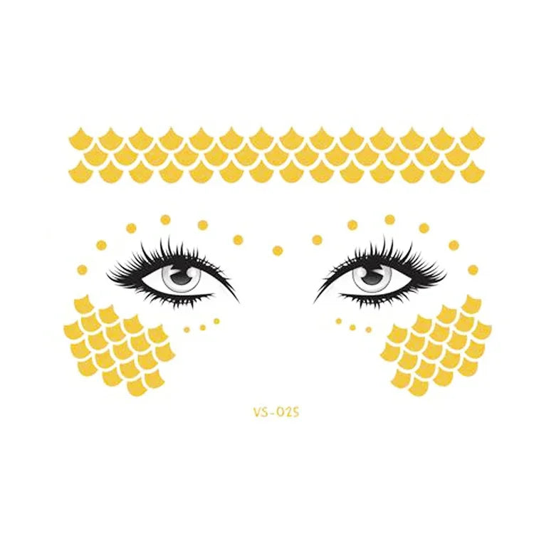 20 Stück wasserfeste Bronzing-Gesichtstattoo-Aufkleber für Partys, Maskenbälle, VS-011, VS-012, VS-013, VS-014, VS-015, VS-016, VS-017, VS-018, VS-019, VS-022, VS-023, VS-024, VS-025, VS-027, VS-028, VS-029, VS-030, VS-031, VS-032, VS-033
