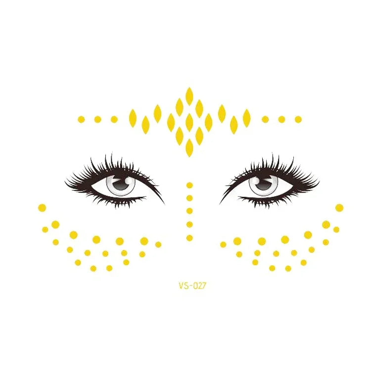 20 Stück wasserfeste Bronzing-Gesichtstattoo-Aufkleber für Partys, Maskenbälle, VS-011, VS-012, VS-013, VS-014, VS-015, VS-016, VS-017, VS-018, VS-019, VS-022, VS-023, VS-024, VS-025, VS-027, VS-028, VS-029, VS-030, VS-031, VS-032, VS-033