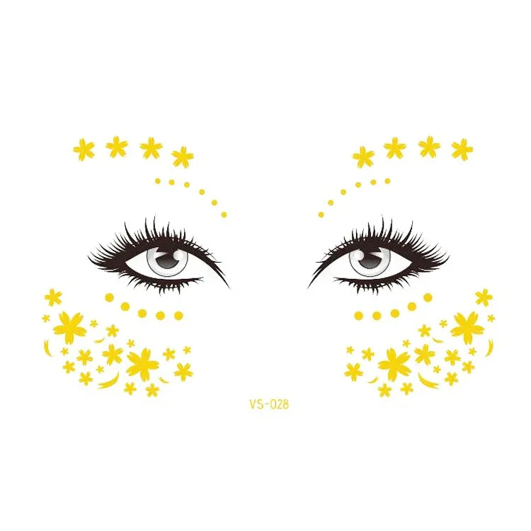 20 Stück wasserfeste Bronzing-Gesichtstattoo-Aufkleber für Partys, Maskenbälle, VS-011, VS-012, VS-013, VS-014, VS-015, VS-016, VS-017, VS-018, VS-019, VS-022, VS-023, VS-024, VS-025, VS-027, VS-028, VS-029, VS-030, VS-031, VS-032, VS-033