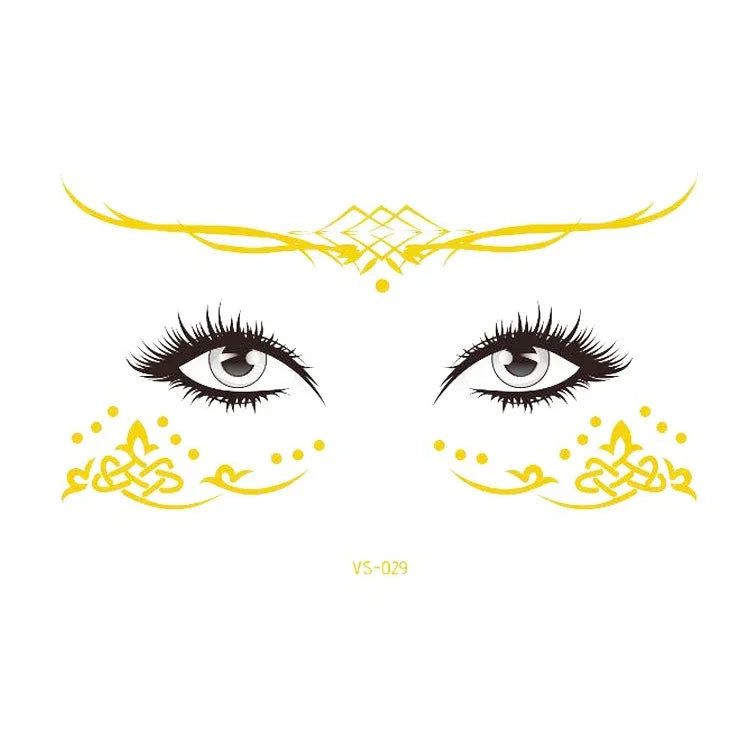 20 Stück wasserfeste Bronzing-Gesichtstattoo-Aufkleber für Partys, Maskenbälle, VS-011, VS-012, VS-013, VS-014, VS-015, VS-016, VS-017, VS-018, VS-019, VS-022, VS-023, VS-024, VS-025, VS-027, VS-028, VS-029, VS-030, VS-031, VS-032, VS-033