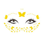 20 Stück wasserfeste Bronzing-Gesichtstattoo-Aufkleber für Partys, Maskenbälle, VS-011, VS-012, VS-013, VS-014, VS-015, VS-016, VS-017, VS-018, VS-019, VS-022, VS-023, VS-024, VS-025, VS-027, VS-028, VS-029, VS-030, VS-031, VS-032, VS-033