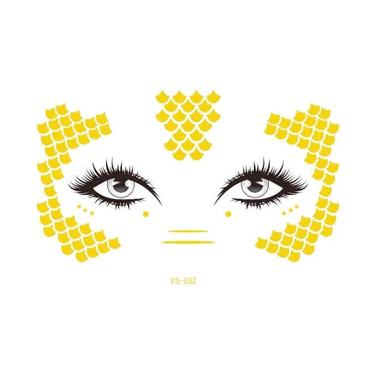 20 Stück wasserfeste Bronzing-Gesichtstattoo-Aufkleber für Partys, Maskenbälle, VS-011, VS-012, VS-013, VS-014, VS-015, VS-016, VS-017, VS-018, VS-019, VS-022, VS-023, VS-024, VS-025, VS-027, VS-028, VS-029, VS-030, VS-031, VS-032, VS-033