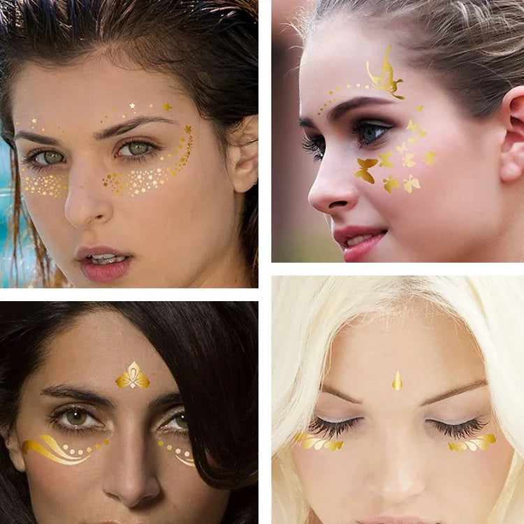 20 Stück wasserfeste Bronzing-Gesichtstattoo-Aufkleber für Partys, Maskenbälle, VS-011, VS-012, VS-013, VS-014, VS-015, VS-016, VS-017, VS-018, VS-019, VS-022, VS-023, VS-024, VS-025, VS-027, VS-028, VS-029, VS-030, VS-031, VS-032, VS-033