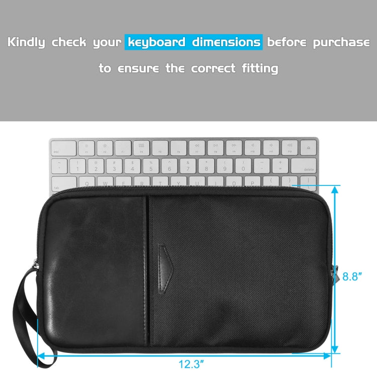 Universelle PU-Leder + Nylon wasserdichte Reißverschluss Tragetasche für Apple Wireless Keyboard A1314 & Magic Keyboard A1644