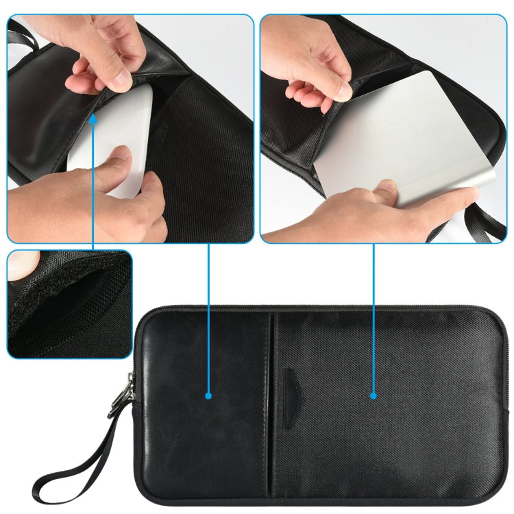 Universelle PU-Leder + Nylon wasserdichte Reißverschluss Tragetasche für Apple Wireless Keyboard A1314 & Magic Keyboard A1644
