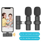 Lavalier Kabelloses Mikrofon Handy Live Video Aufnahme Kleines Mikrofon, 8 Pin Direkt 1 zu 1, Typ C 1 zu 1, Typ-C 1 zu 2