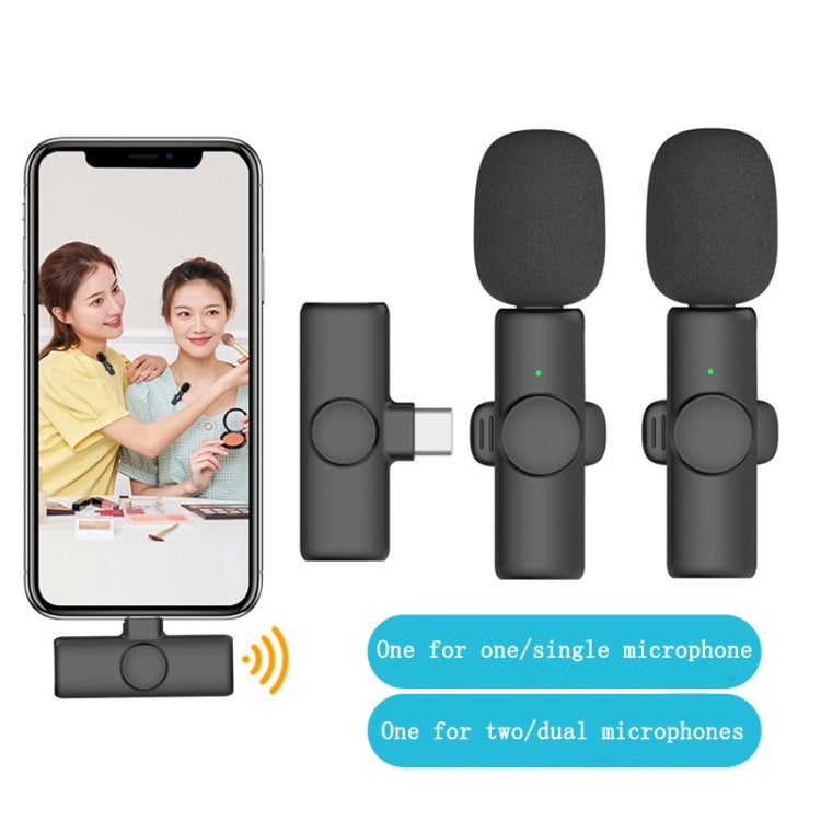 Lavalier Kabelloses Mikrofon Handy Live Video Aufnahme Kleines Mikrofon, 8 Pin Direkt 1 zu 1, Typ C 1 zu 1, Typ-C 1 zu 2