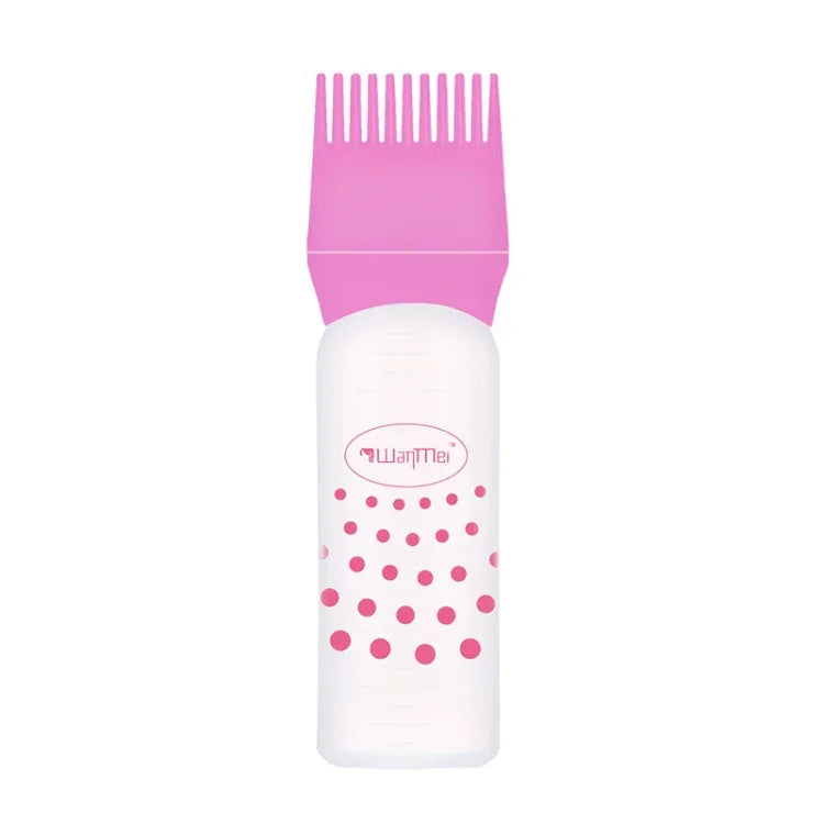 Haarfärbe- und Haarpflegeflasche mit Trockenreinigungsfunktion, transparent, mit Skala, Friseurbedarf, Schwarz, Blau, Rosa