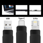 USB 3.0 + 8-Pin + USB-C / Typ-C 3-in-1 Mobiler Computer Metall U-Disk, 8GB, 16GB, 32GB, 64GB