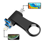 USB 3.0 + 8-Pin + USB-C / Typ-C 3-in-1 Mobiler Computer Metall U-Disk, 8GB, 16GB, 32GB, 64GB