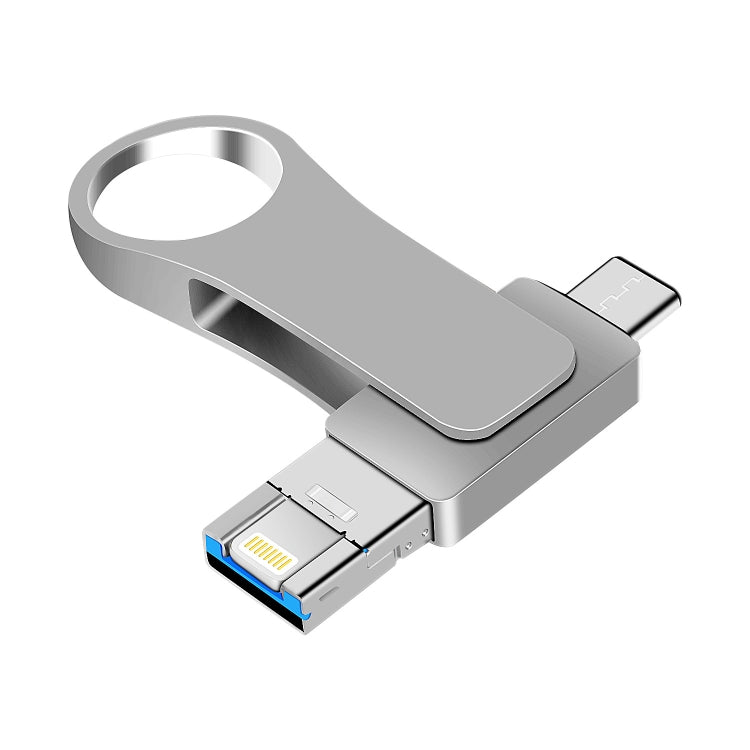 USB 3.0 + 8-Pin + USB-C / Typ-C 3-in-1 Mobiler Computer Metall U-Disk, 8GB, 16GB, 32GB, 64GB