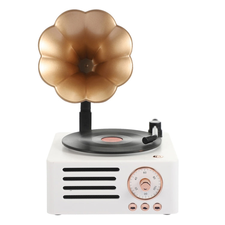 T15 Petunia Retro Vinyl-Schallplattenspieler Kabelloses Multifunktions-Mini-Bluetooth-Audio, Weiß, Rosa, Blau