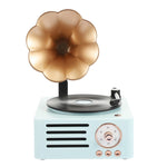 T15 Petunia Retro Vinyl-Schallplattenspieler Kabelloses Multifunktions-Mini-Bluetooth-Audio, Weiß, Rosa, Blau