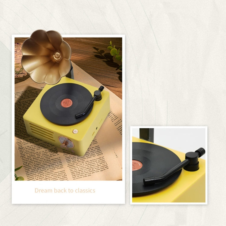 T15 Petunia Retro Vinyl-Schallplattenspieler Kabelloses Multifunktions-Mini-Bluetooth-Audio, Weiß, Rosa, Blau